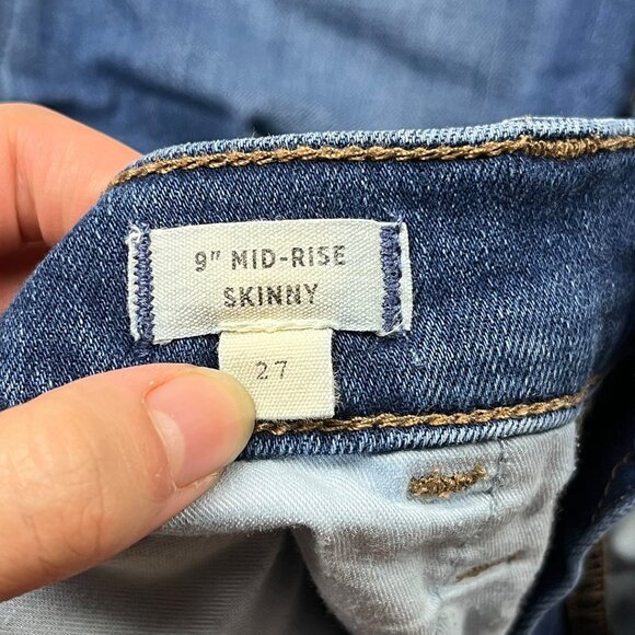 Madewell 9" Mid-Rise Skinny Patty Wash Blue Jeans Size 27 Stretch Denim M3003 - Picture 6 of 16